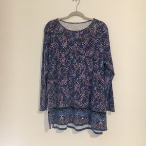 J. Jill 100% Cotton Paisley Print Tunic XL